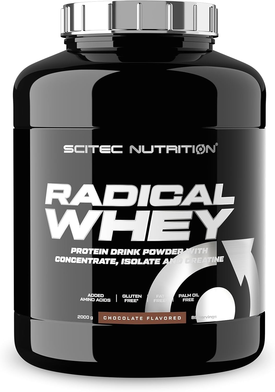 Scitec Nutrition Radical Whey - Whey Protein Concentrate and Isolate - with Creatine and BCAAs - Gluten Free - Fat Free, 2000 g, Chocolate