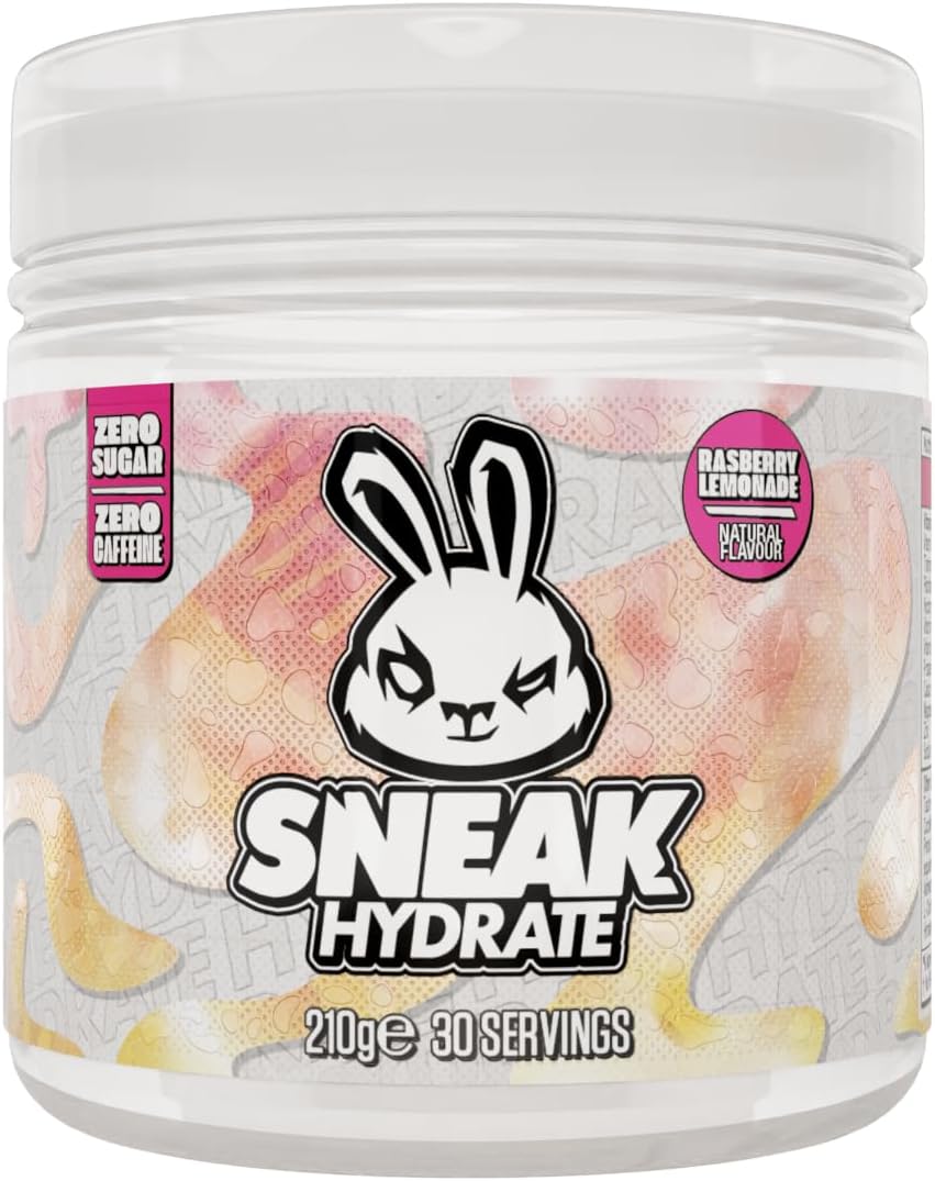 SNEAK Hydrate | Raspberry Lemonade | Coconut Water with Electrolytes, Zero Caffeine, Zero Sugar, Natural Flavours & Colours, Ashwagandha KSM-66 | 30 Servings