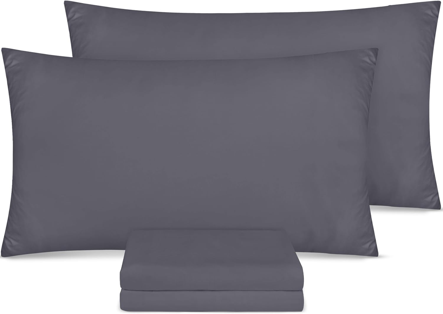 Utopia Bedding - Pillow Cases 4 Pack - Standard Size 50x75 cm - 100% Brushed Microfiber Pillowcases with Envelope Closure - Wrinkle, Fade, Stain Resistant Pillow Cases - Grey