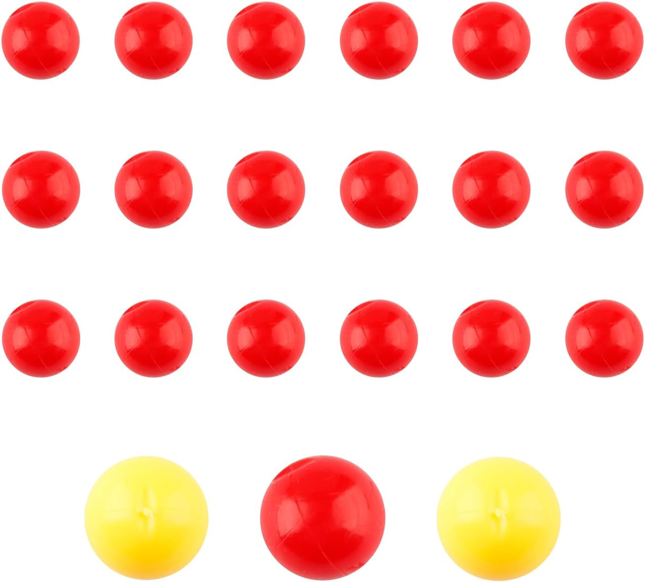 Game Replacement Balls-21PCS Plastic Marble Game Ball Accessories for Hungry Hippos Marble Run Marbles Game,19 Red Balls & 2 Yellow Balls