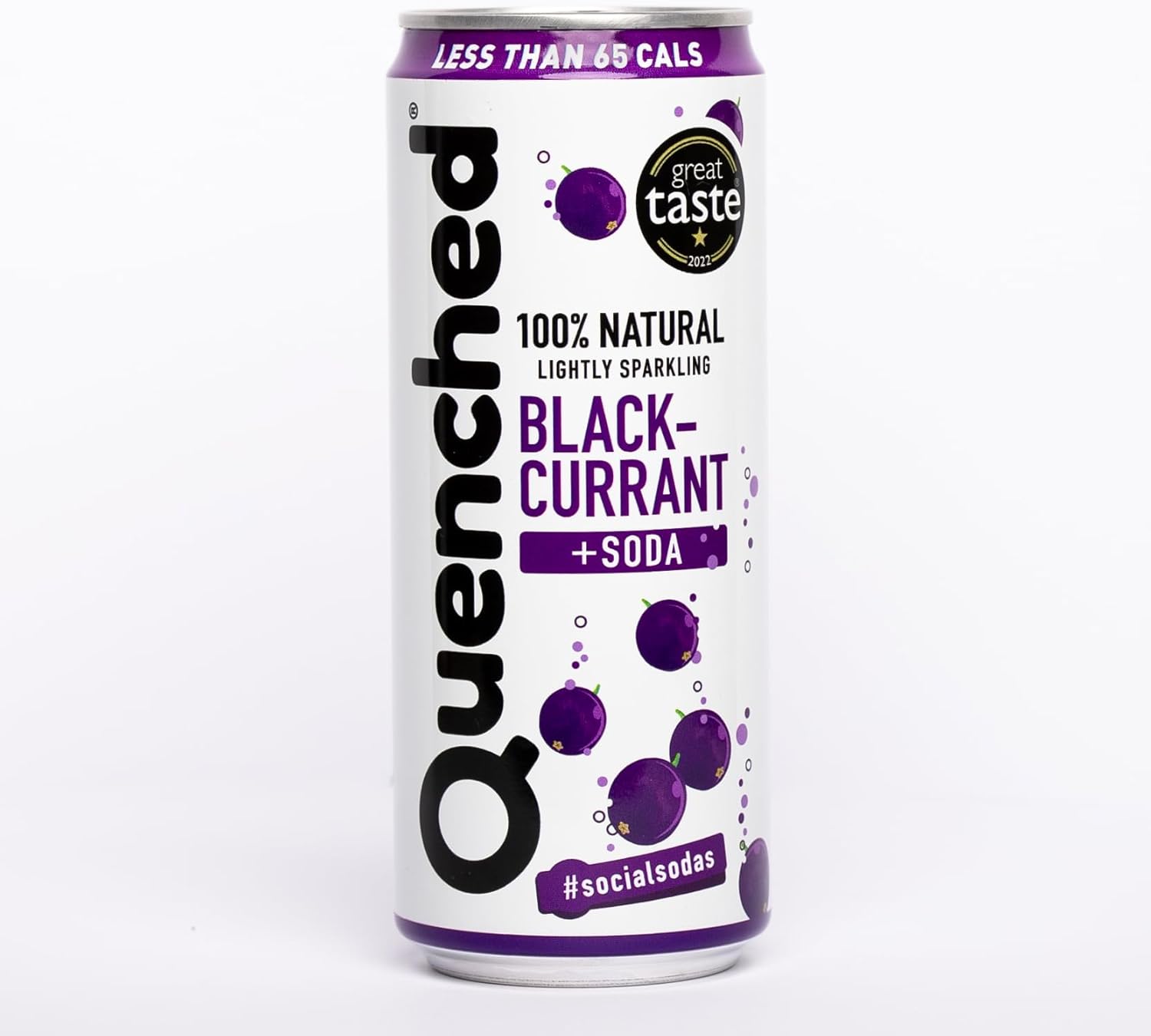 Quenched Blackcurrant and Soda (24 x 330ml) - Low Sugar - Low Calories (<20cal per 100ml) - No Artificial Sweeteners - No Artifical Colours - All Natural Ingredients - Drink Straight or as a Mixer
