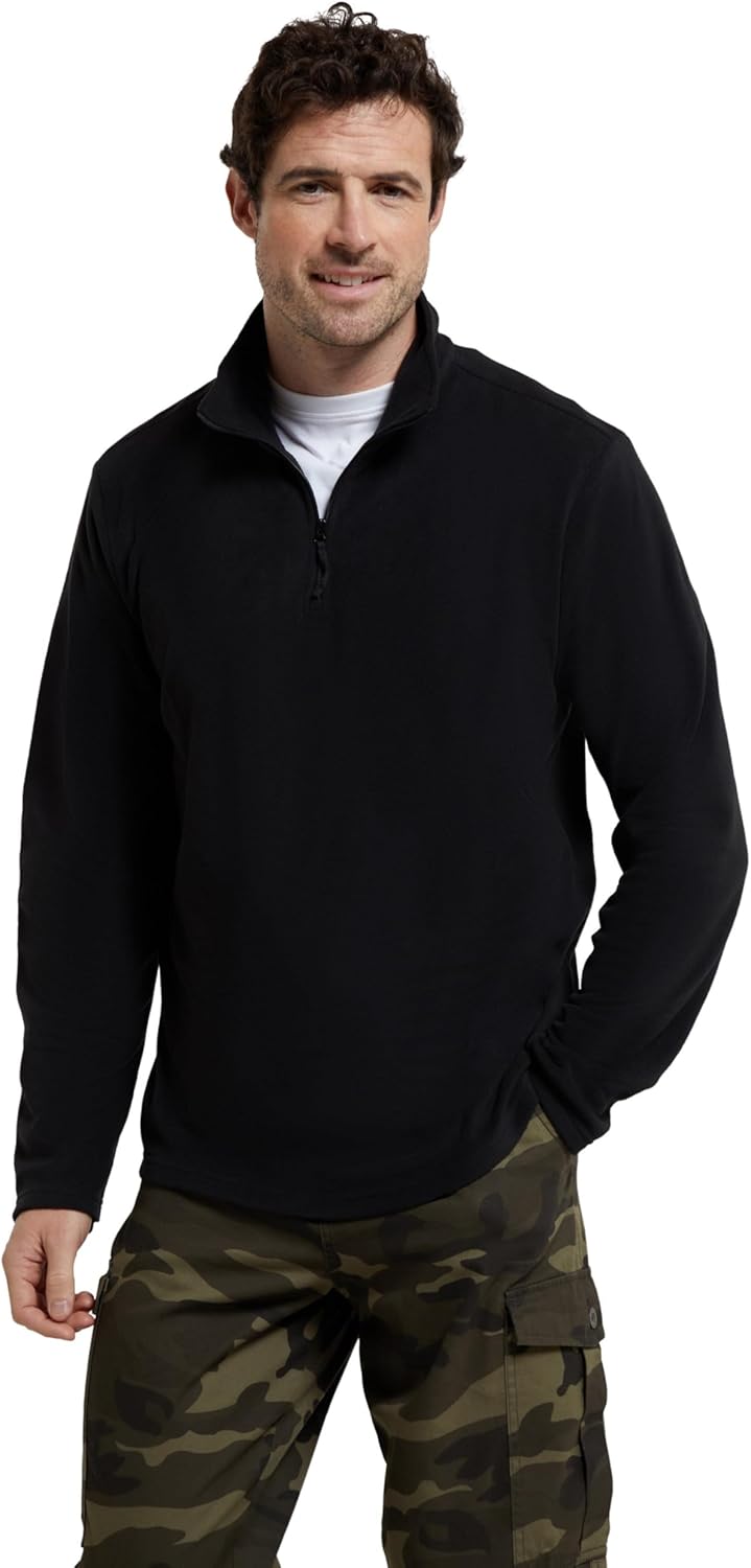 Mountain Warehouse Mens Camber II Fleece Sweatshirt - Half-Zip Microfleece Quick Dry Everyday Wear - Autumn Winter, Outdoors, Travelling & Hiking - Standard Length, Adult, Regular Fit, XL, UK
