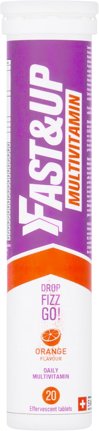 Fast&Up Multivitamin – Complete Multivitamin Supplement – All Day Energy – 20 Effervescent Tablets – Supports Immune System – Orange
