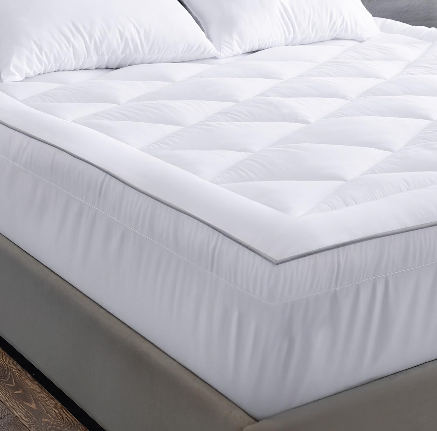 Acrali Home Fitted Mattress Topper Double Bed Deep Pocket 40cm Quilted, Breathable, Non-Slip Mattress Toppers Double Size Bed for Sofa Bed & Campervan (137X190cm)