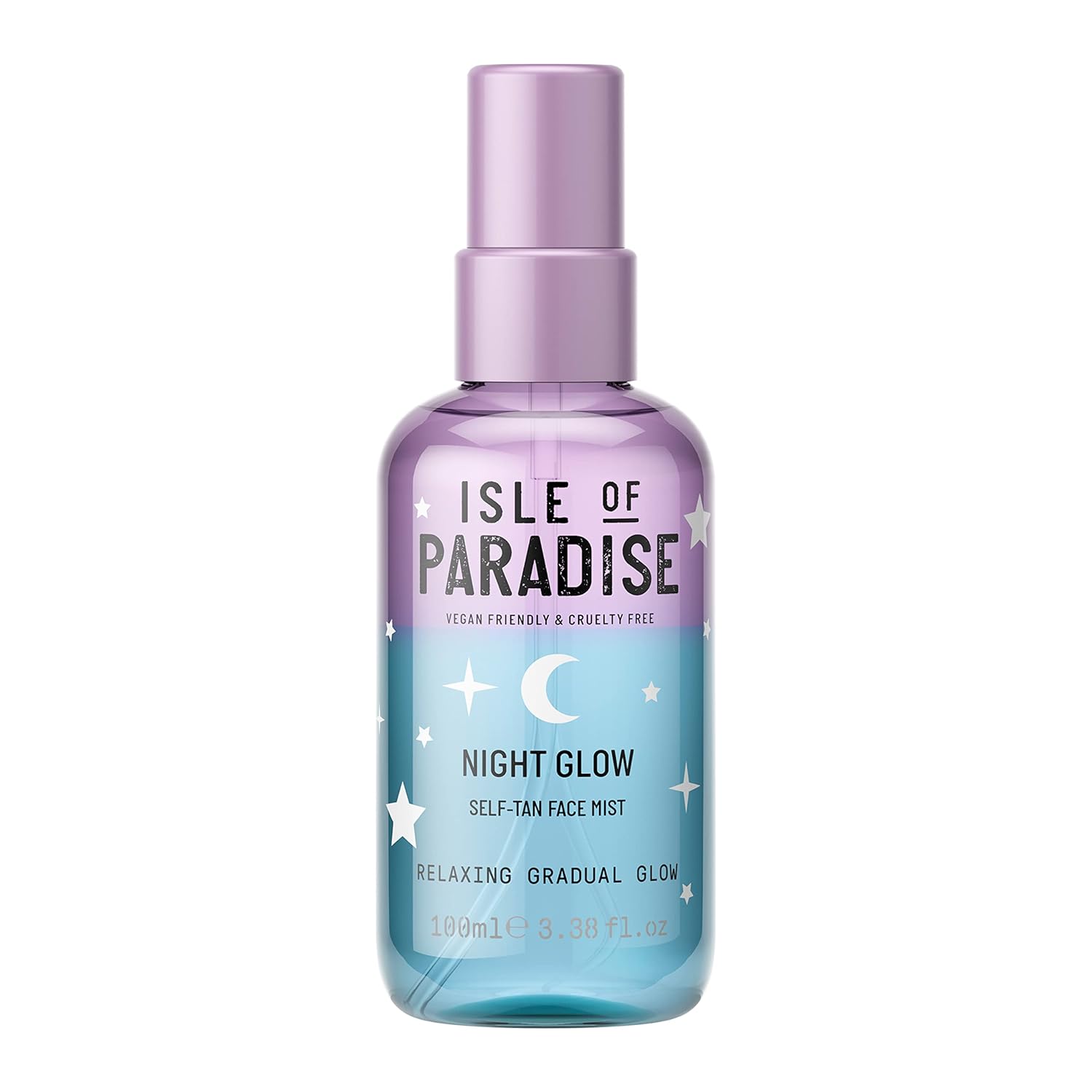 Isle of Paradise Night Glow Self Tan Face Mist - Jasmine, Argan Oil, and Hyaluronic Acid Infused Facial Spray for Soothing Gradual Glow, Vegan and Cruelty Free, 3.38 Fl Oz
