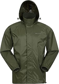 Mountain Warehouse Pakka Mens Waterproof Rain Jacket - Packable Khaki Medium
