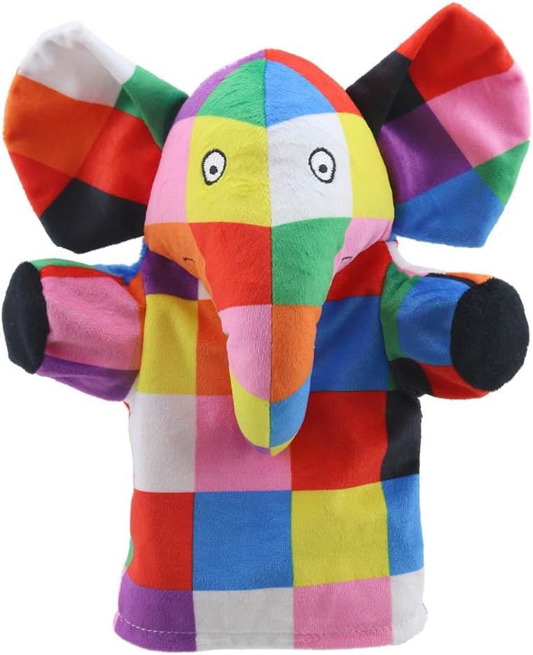 The Puppet Company My First Elmer Elephant Hand Puppet - Mini Plush Character for Children – Interactive Nursery Rhyme Toy for Storytelling, Learning, Imagination, Roleplay and Fun Games