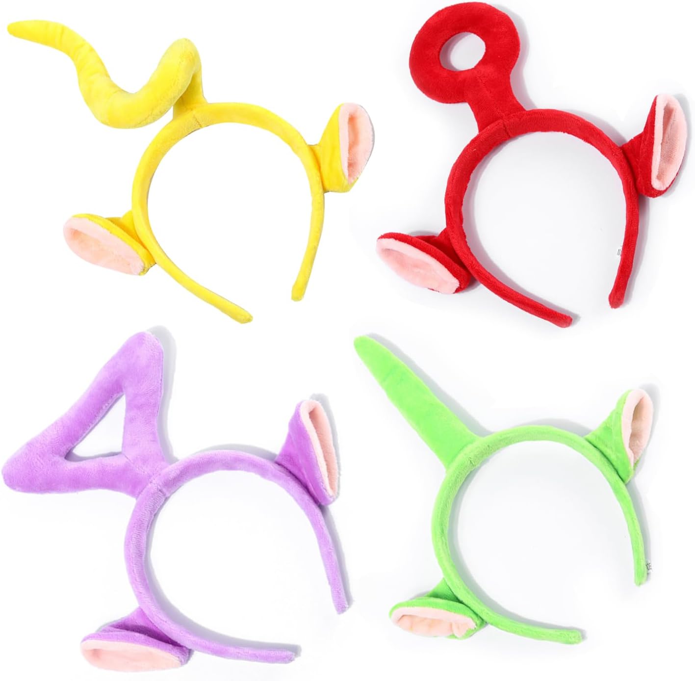 BEZHGOC Teletubbies Headband, 4Pcs Cartoon Teletubbies Costume Headband Cute Hair Hoop Band Birthday Party Decorations Hair Accessories for Kids Adult