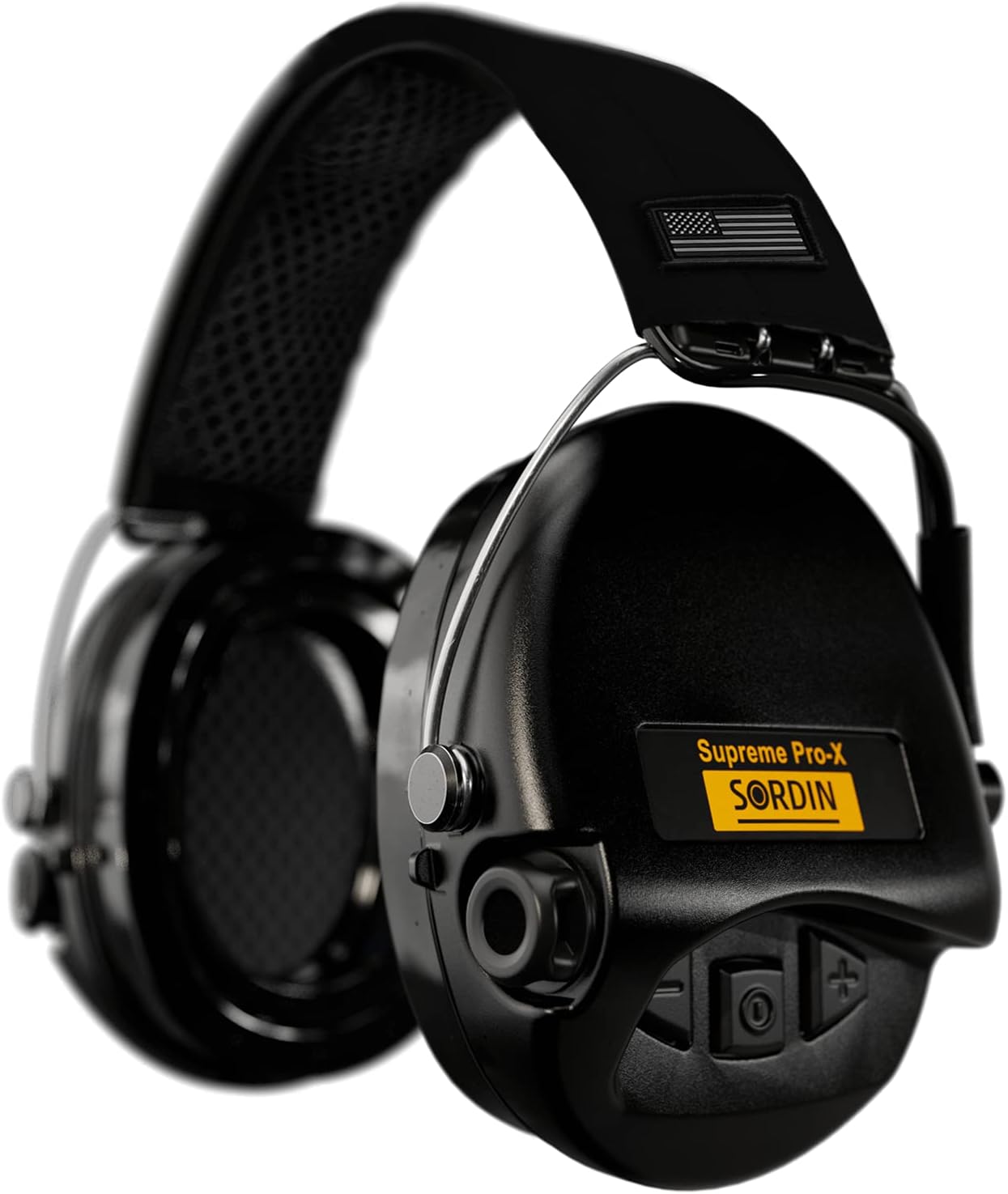 Sordin Supreme Pro-X Ear Defenders - Black US Headband & Gel Kits - Electronic Ear Muffs (Black)