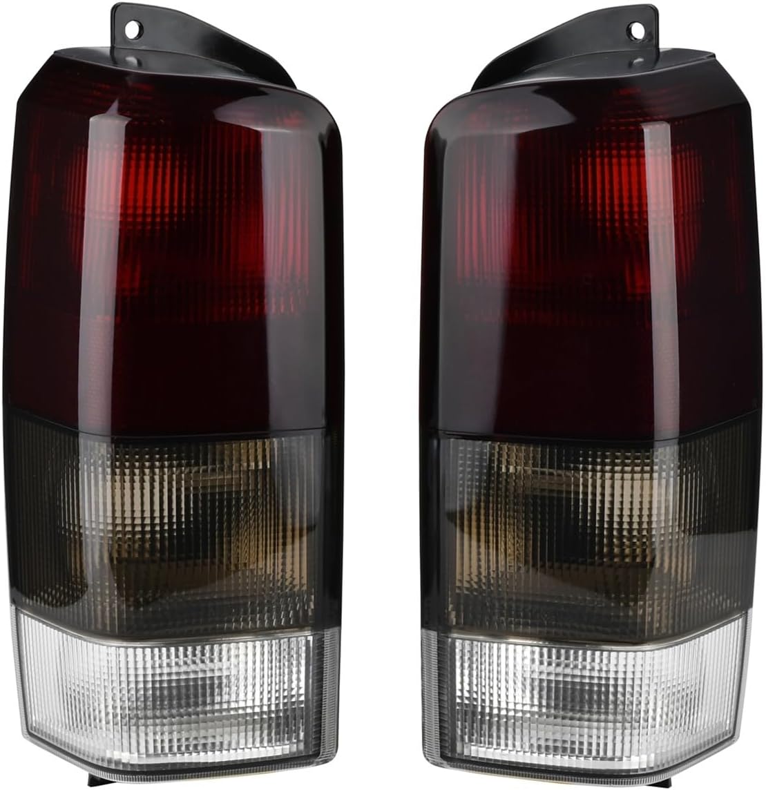 XingPuBhD For Jeep For Cherokee For XJ 1997 1998 1999 2000 2001 Tail Lights Red Smoke Lens Rear Tail Lamps Set Compatible With Rear Tail Light Assembly(Black red)