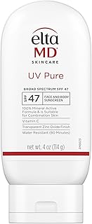 EltaMD UV Pure Face and Body Sunscreen, SPF 47 Mineral Sunscreen for Kids and Adults, Water Resistant Up to 80 Minutes, 4.0 oz Sun Screen Tube