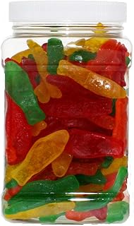 Swedish Fish Assorted Large 2LB - Original Assorted Chewy Swedish Fish in 48 FL OZ Gift Ready Reusable Square Jar