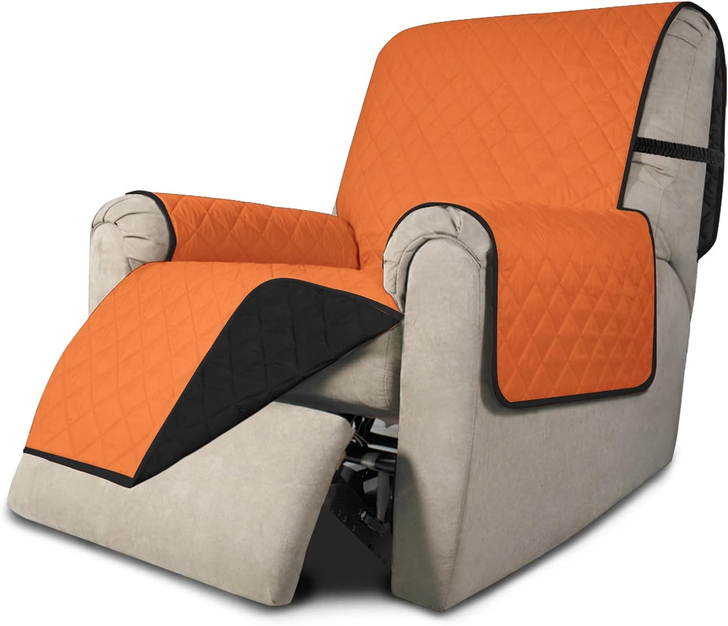 Easy-Going Reversible Couch Cover, Recliner 22 in, Orange/Black
