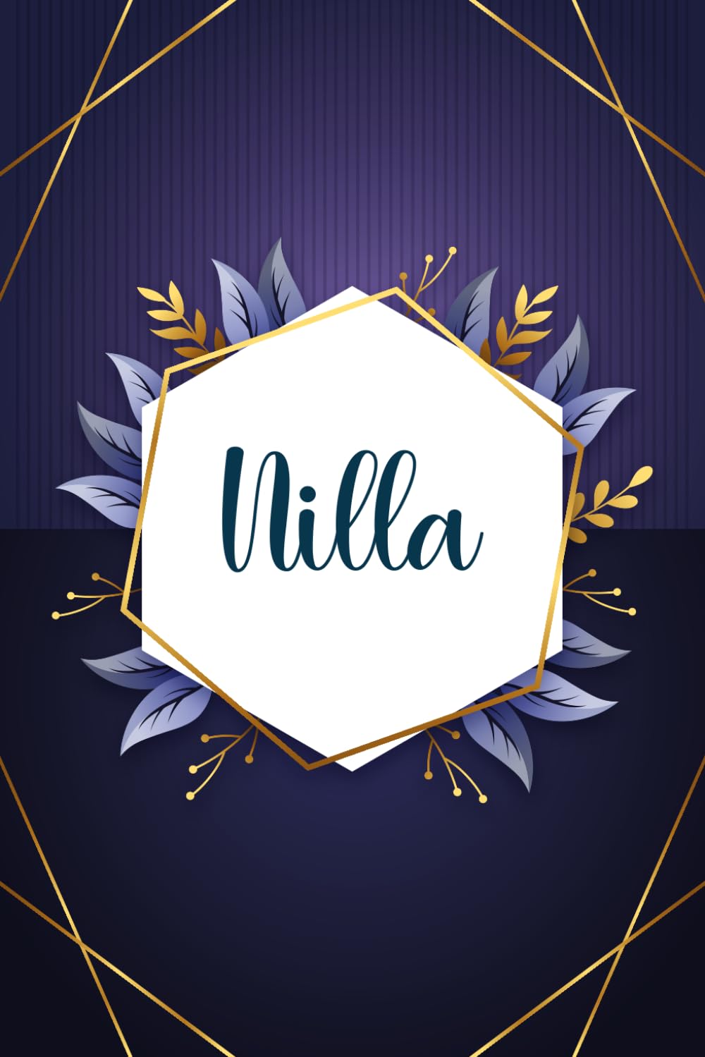 Nilla: Taccuino personalizzato con il nome Nilla | Regalo di compleanno per moglie, mamma, sorella, figlia ... | Foglie blu | 110 pagine a righe, Piccolo formato 6x9 pollici (15,24 x 22,86 cm)