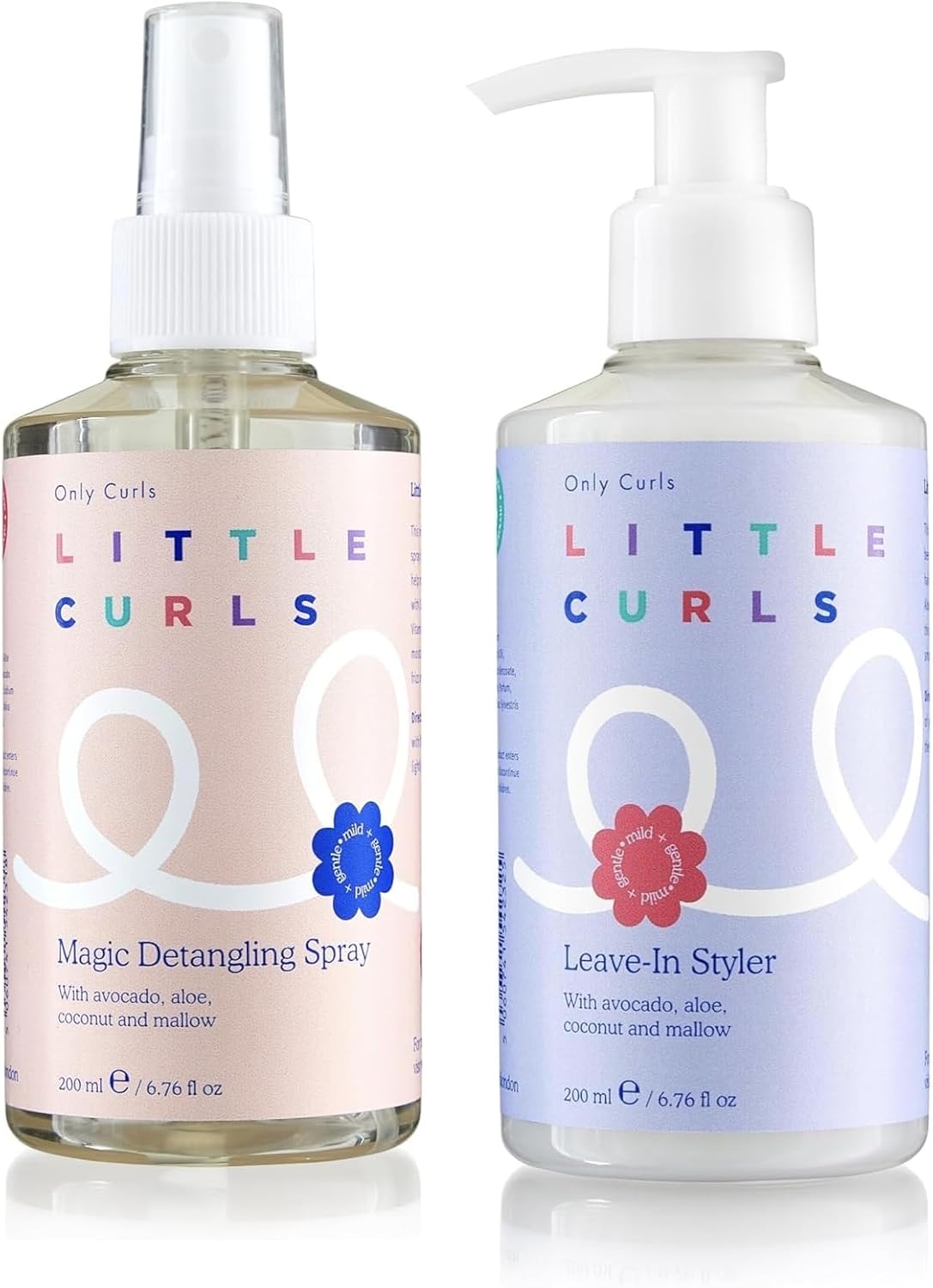 Only Curls Little Curls Magic Detangling Spray & Leave-in Styler Bundle, Tames Tangles & Styles Tear-Free, Easy Styling Routine, Gentle & Conditioning Formula, Lightweight & Gentle, 200ml x2