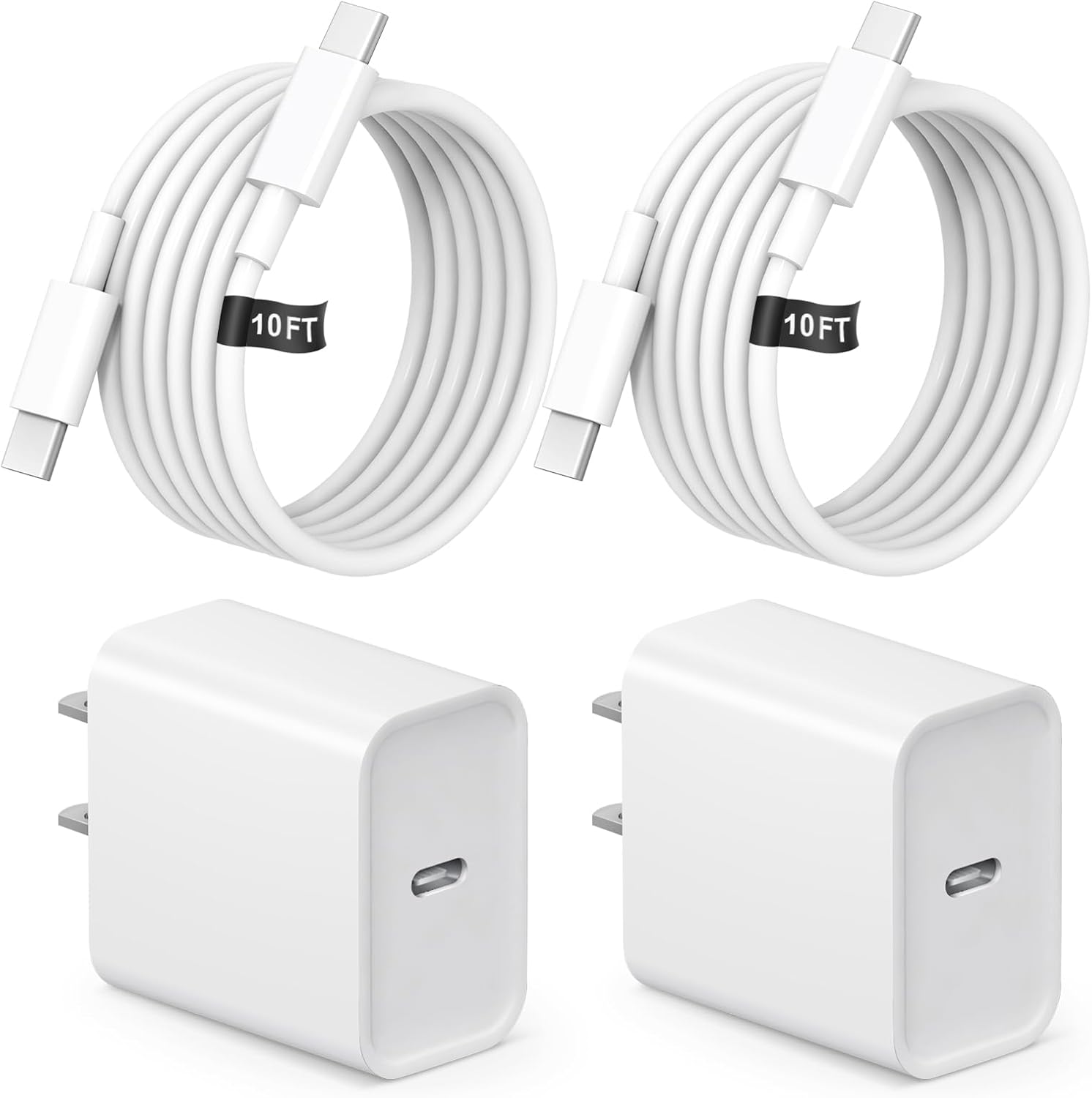 10FT iPhone 16 15 Charger Fast Charging USB C Charger Block Type C Chagrer Fast Charging 2-Pack for iPhone 16/16 Plus/16 Pro/16 Pro Max/15/15 Pro Max