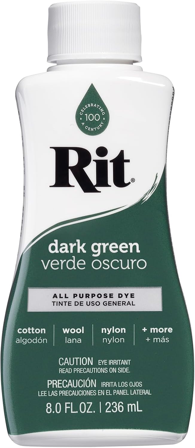 Rit Liquid Fabric Dye, 8-Ounce, Dark Green, 8 Fl Oz (Pack of 1)