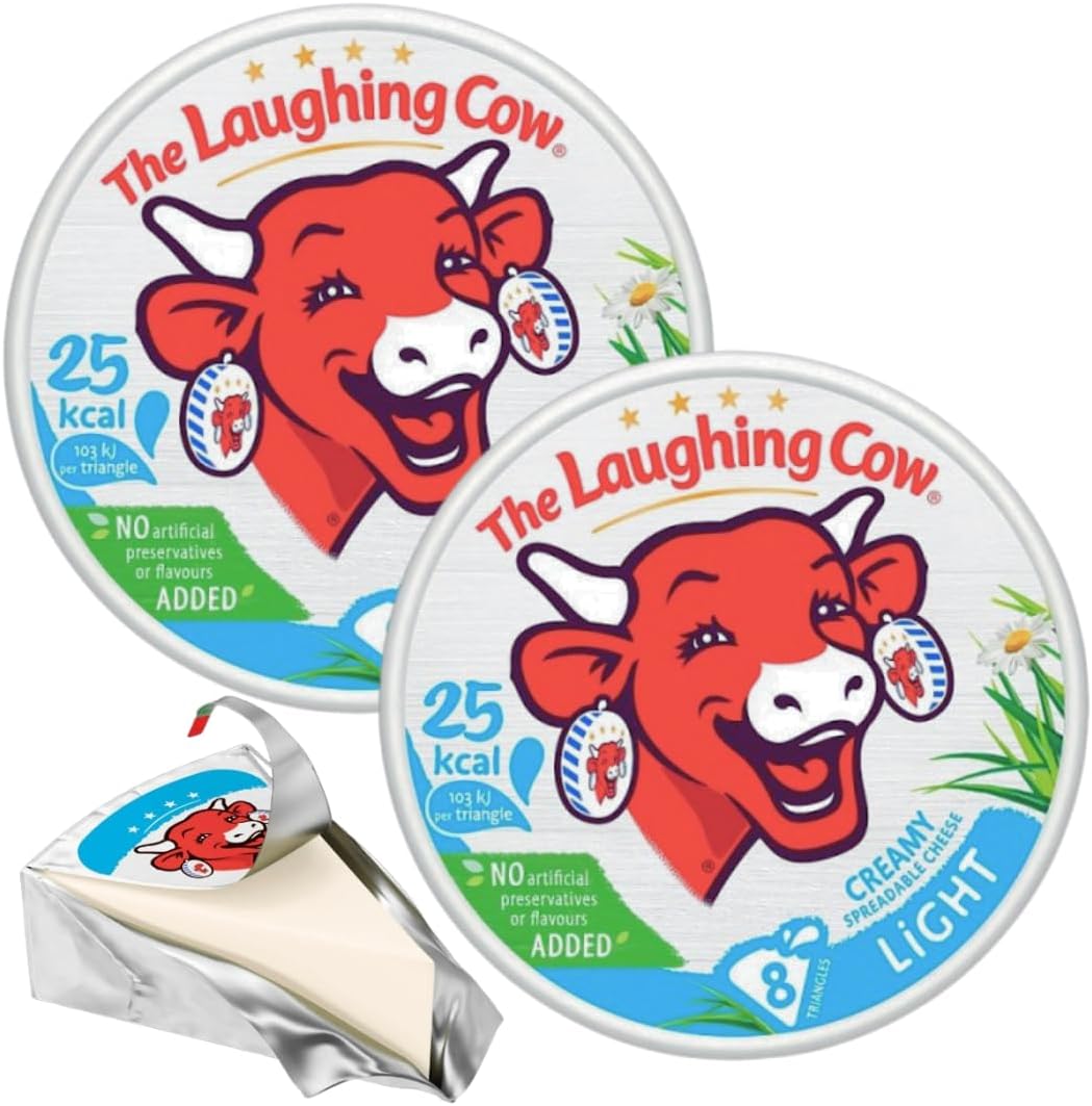 The Laughing Cow Light Cheese Spread Triangles - Creamy & Spreadable, Calcium and Vitamin D Source (16 triangles)