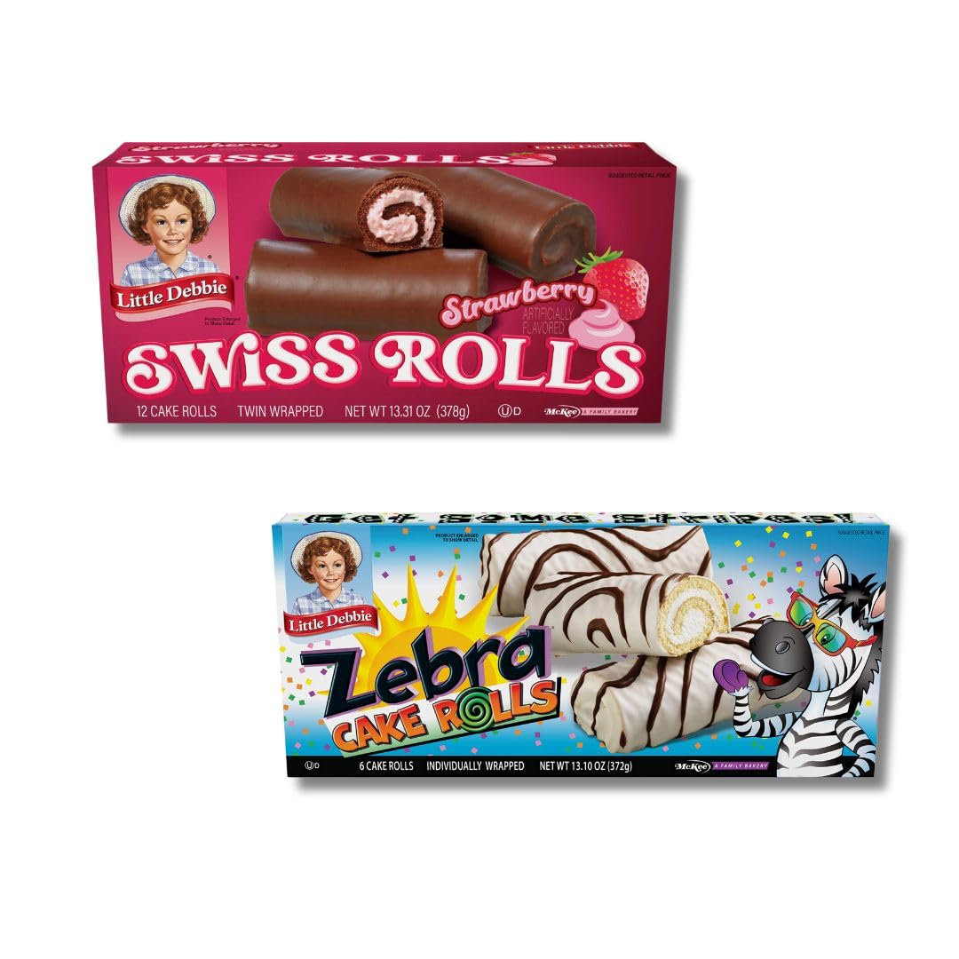 Special Bundle 2 pack Swiss Rolls and Zebra Cake Rolls Bundle, Deliciously Sweet