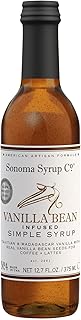 Sonoma Syrup Co Vanilla Bean Simple Syrup, 12.7 fl oz for Coffee, Cocktails, and Cooking