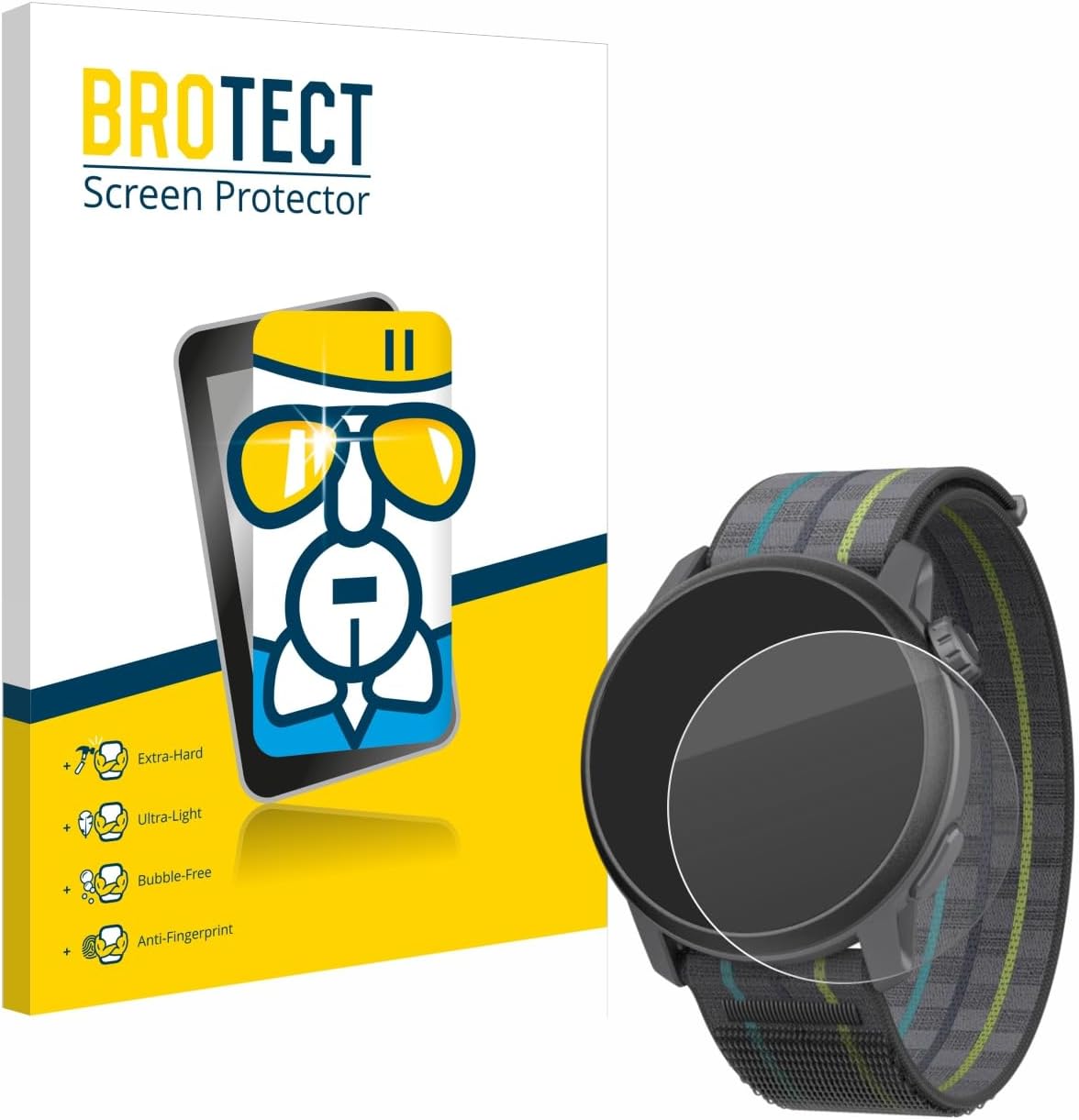 brotect Glass Screen Protector Film compatible with Coros Pace 3 - Glass-Foil 9H Protection [Scratch Resistant, High Clarity]