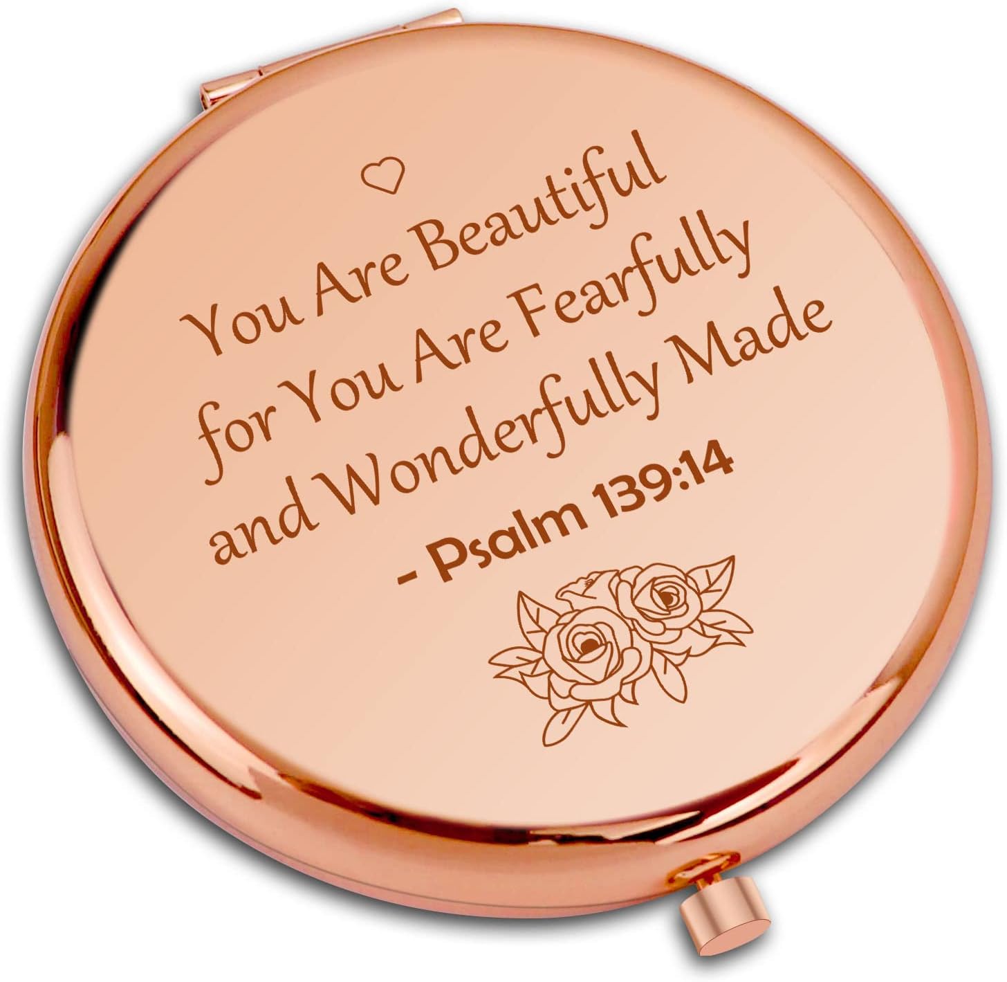 Inspirational Christian Gifts for Women Encouragement Gifts Compact Makeup Mirror for Friends Sister Bible Verse Religious Gifts for Girls Motivational Baptism Gift Folding Makeup Mirror for Her