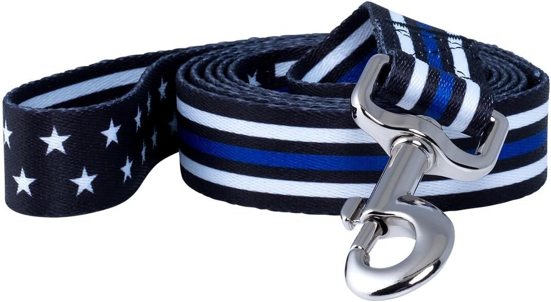 Native Pup Thin Blue Line/Police Dog Leash (Stars)