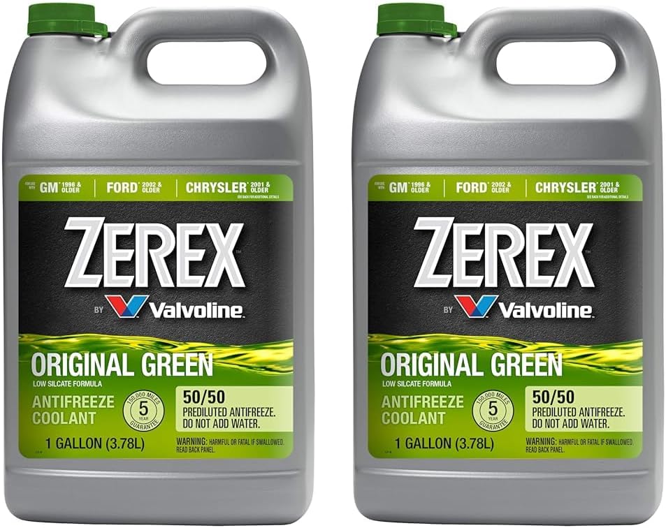Zerex Original Green Low Silicate 50/50 Prediluted Ready-to-Use Antifreeze/Coolant 1 GA (Pack of 2)