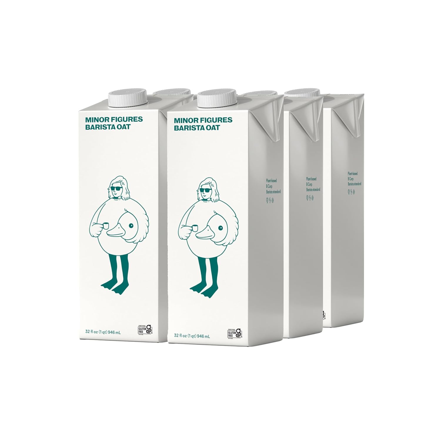Minor Figures - Oat Milk - Standard - Barista Standard - 32 Oz - 6 Pack - Non Gmo - Plant Based - Vegan - Dairy Free - Shelf Stable - Unsweetened