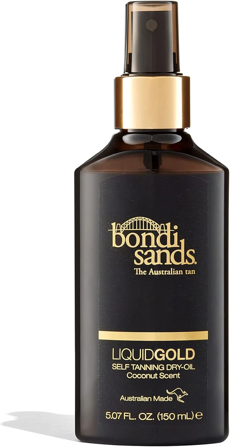Bondi Sands Liquid Gold Self-Tanning Dry Oil | Ultra Nourishing No Wash Off Formula Gives Skin a Long-Lasting Golden Tan, Enriched with Argan Oil, Vegan + Cruelty , Coconut Scent | 150 mL/5.07 Oz