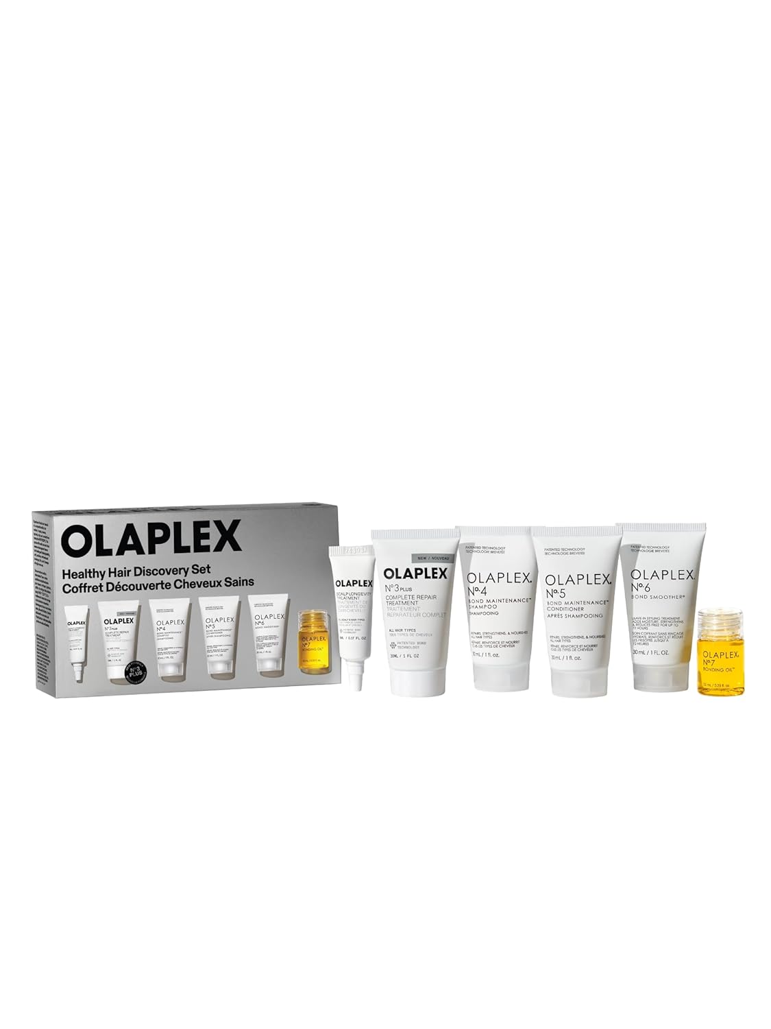 Olaplex Healthy Hair Discovery Travel Friendly Set: Cleanse, Hydrate, Treat and Style Hair | Reduce Breakage and Boost Shine & Softness | For Coily, Curly, Straight, & Wavy