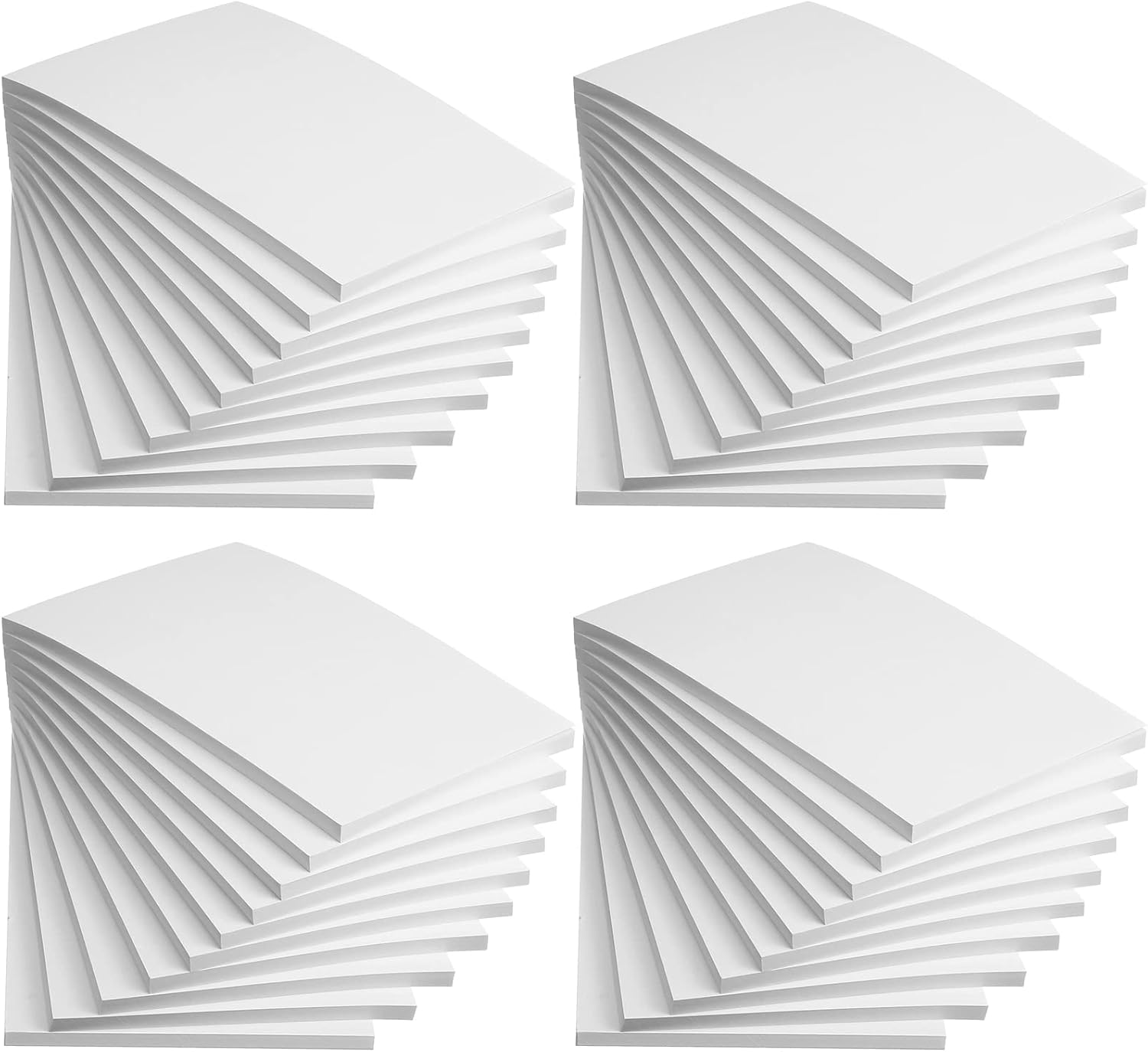 Fainne 4 x 6 Inch Paper Notepads White Scratch Memo Pad Blank for Waitress Waiter Book to Do Grocery List Small Notebook Restaurant Checkbook, White(30 Pack)