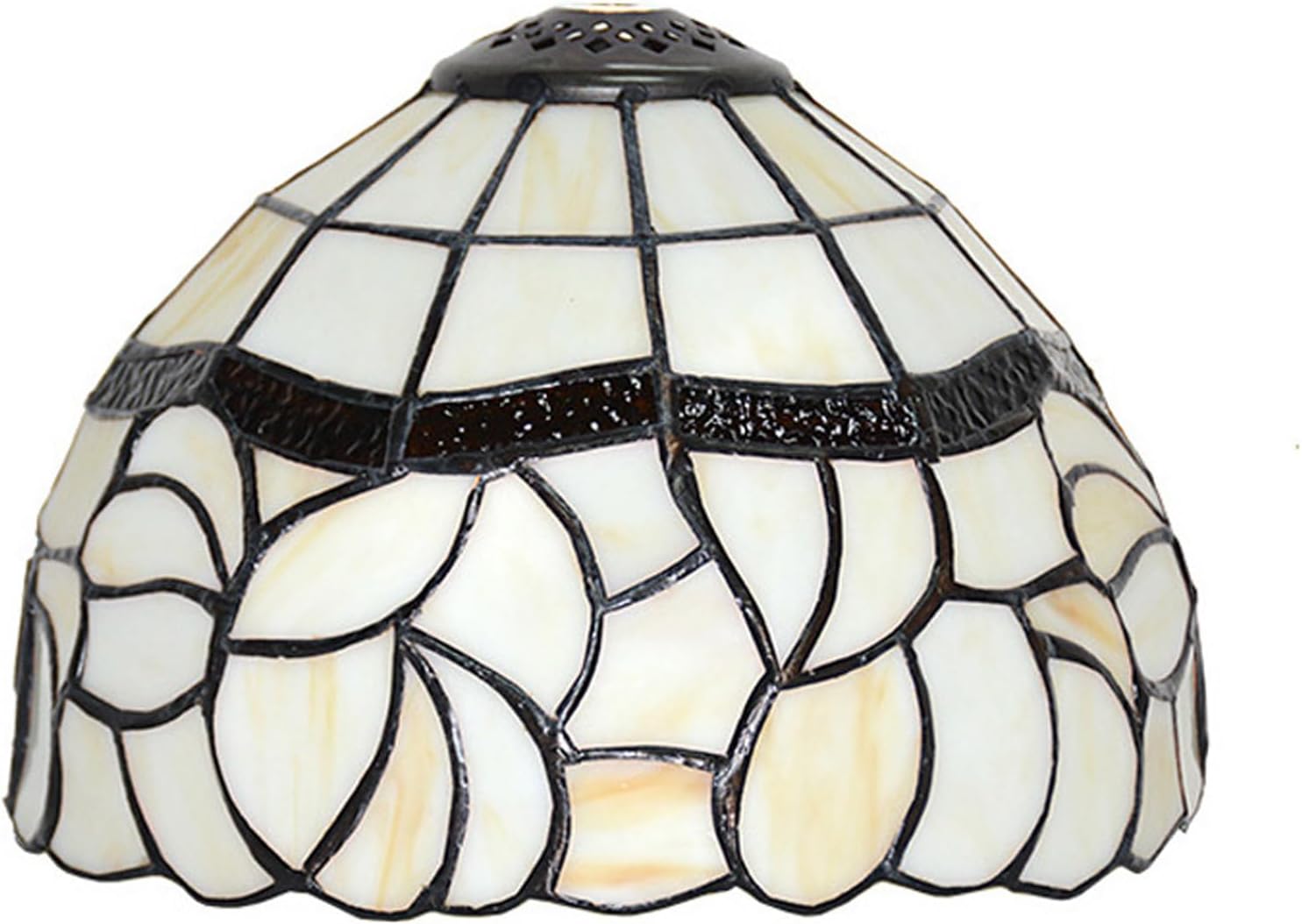 8-Inch Tiffany Style Lampshade Replacement, Pastoral Floral Stained Glass Lamp Shade Only for Table Lamps Pendant Lamps Wall Lights,Small Hole
