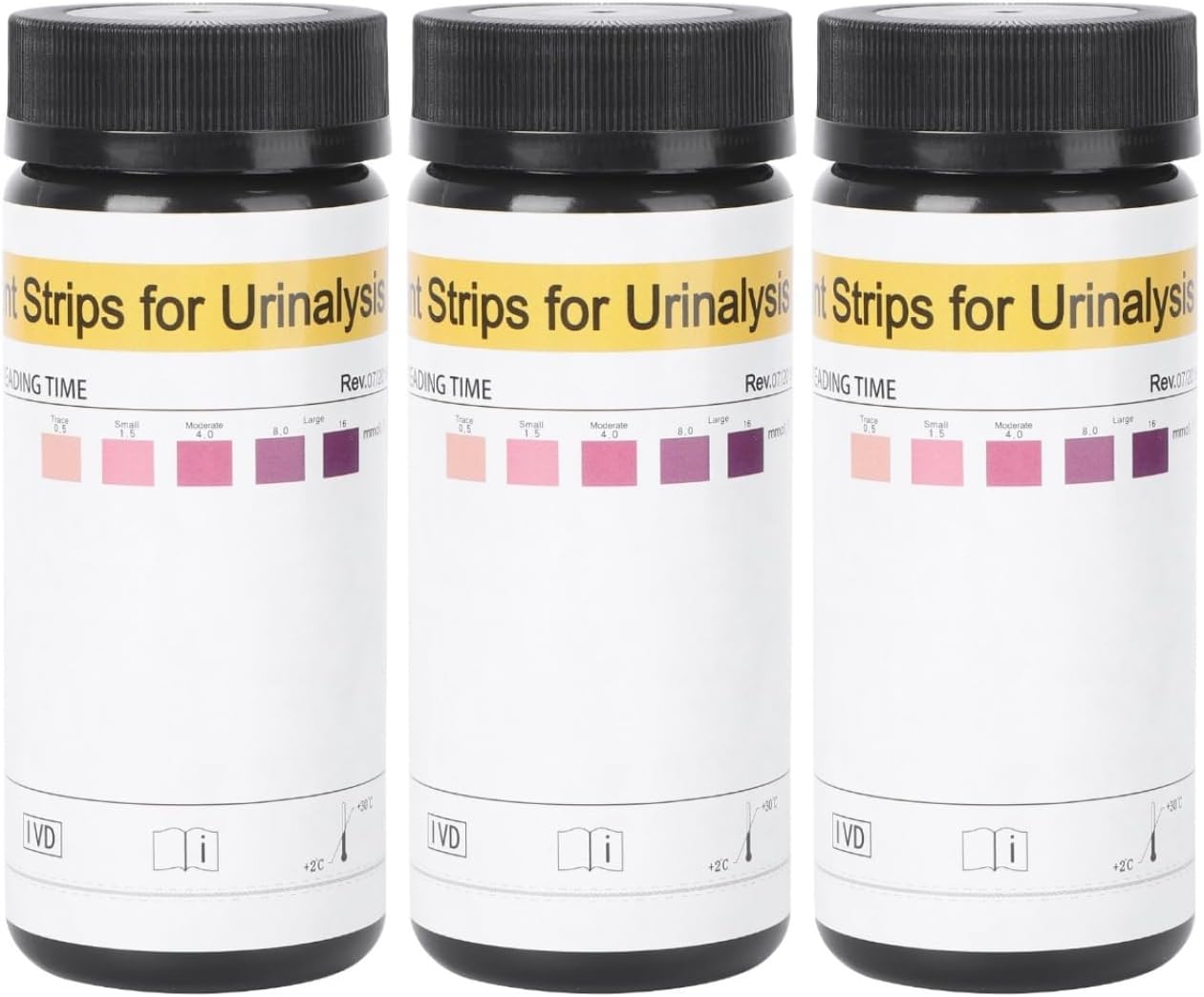 Healvian 3sets Quick Keto Urine Test Strips Accurate Test Paper for Health Monitoring Easy to Use for Daytime Testing 50sheets*3