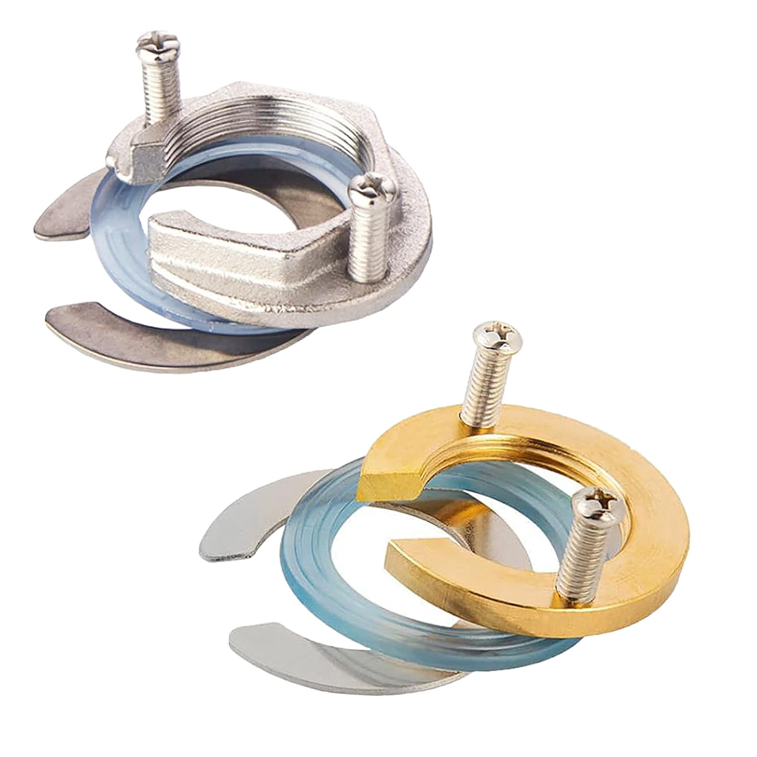 WeqeYent 2 Sets(10 Pcs) Faucet Fixing Nuts Kit Single Hole Fixing Parts Kit for Hot and Cold Water Faucets in Kitchen and Bathroom Basins