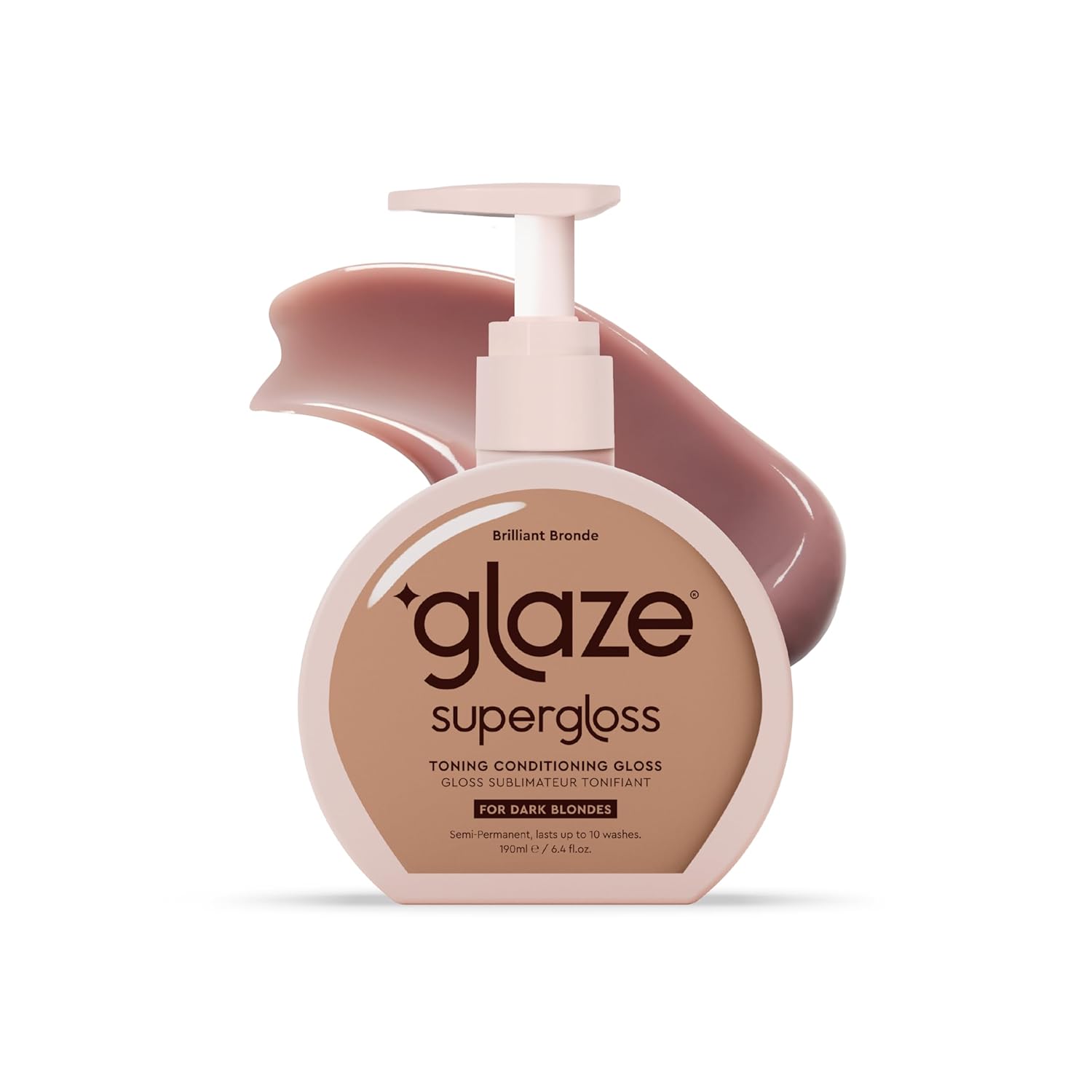 Glaze Supergloss Color Conditioning Gloss – Hydrating Semi-Permanent Color Hair Gloss & Shine Boost – Color Depositing Mask - Cruelty-Free – 6.4 Fl Oz - Brilliant Bronde - Dark Blonde to Light Brown