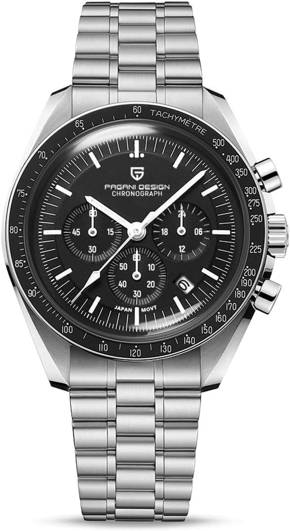 Pagani Design 1701 V3 Men's Chronograph Quartz Dial 40mm VK63 Movement Stainless Steel Mirror Sapphire Watch 100 Meter Water Resistant Sport Watch