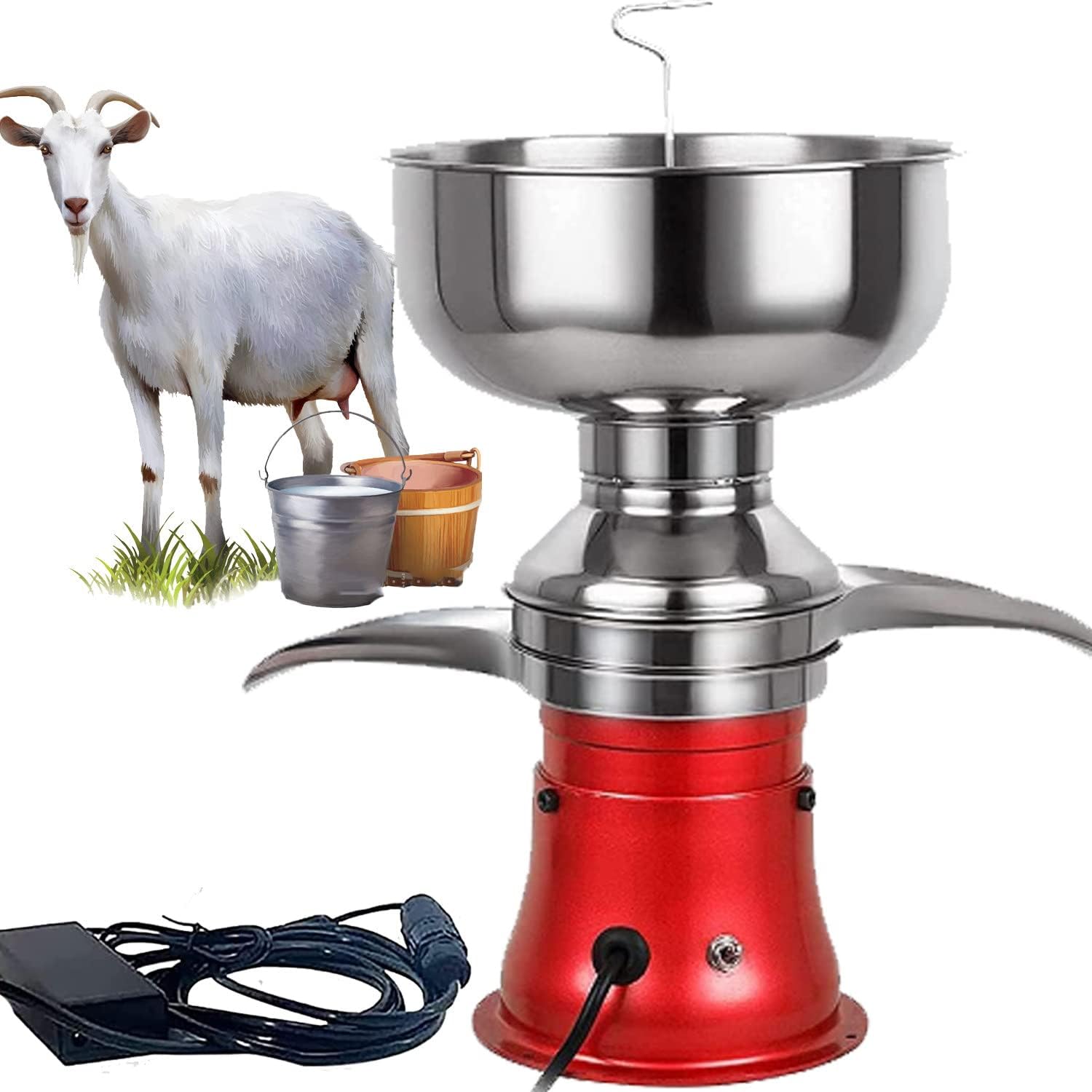 EAGLEG 80L/H Fresh Milk Cream Centrifugal Separator, Kitchen Centrifuge Cream Machine, Electric Cream Separator, Milk Separating Machine, for Home Dairy Farm Use