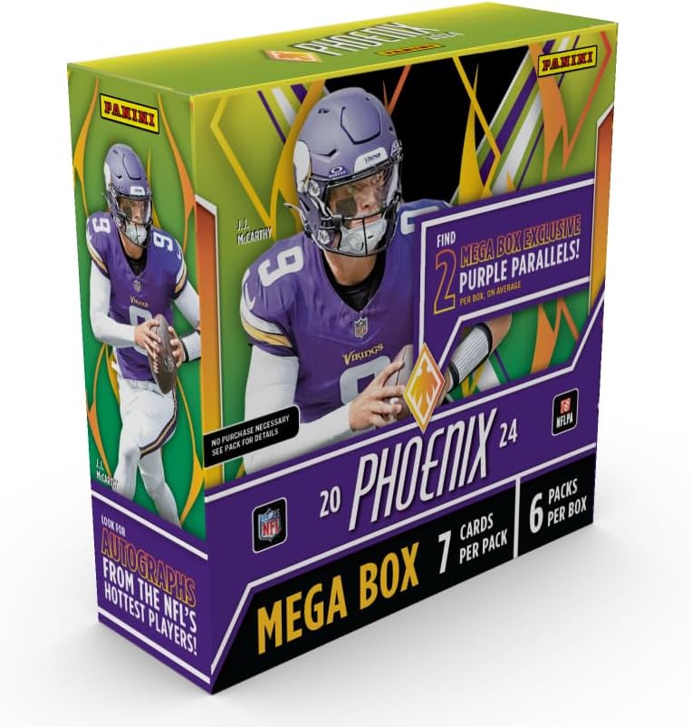 2024-25 Panini Phoenix NFL Football Mega Box – Retail Exclusive, 42 Cards, Color Blast Parallels, Rookie Cards, Official Trading Cards