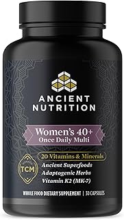 Ancient Nutrition Multivitamin for Women, Ancient Multi Women's 40+ Once Daily Vitamin Supplement, Vitamin B, Vitamin C and Vitamin K2, Folate and Iron Supplement, Supports Bone Health, 30ct