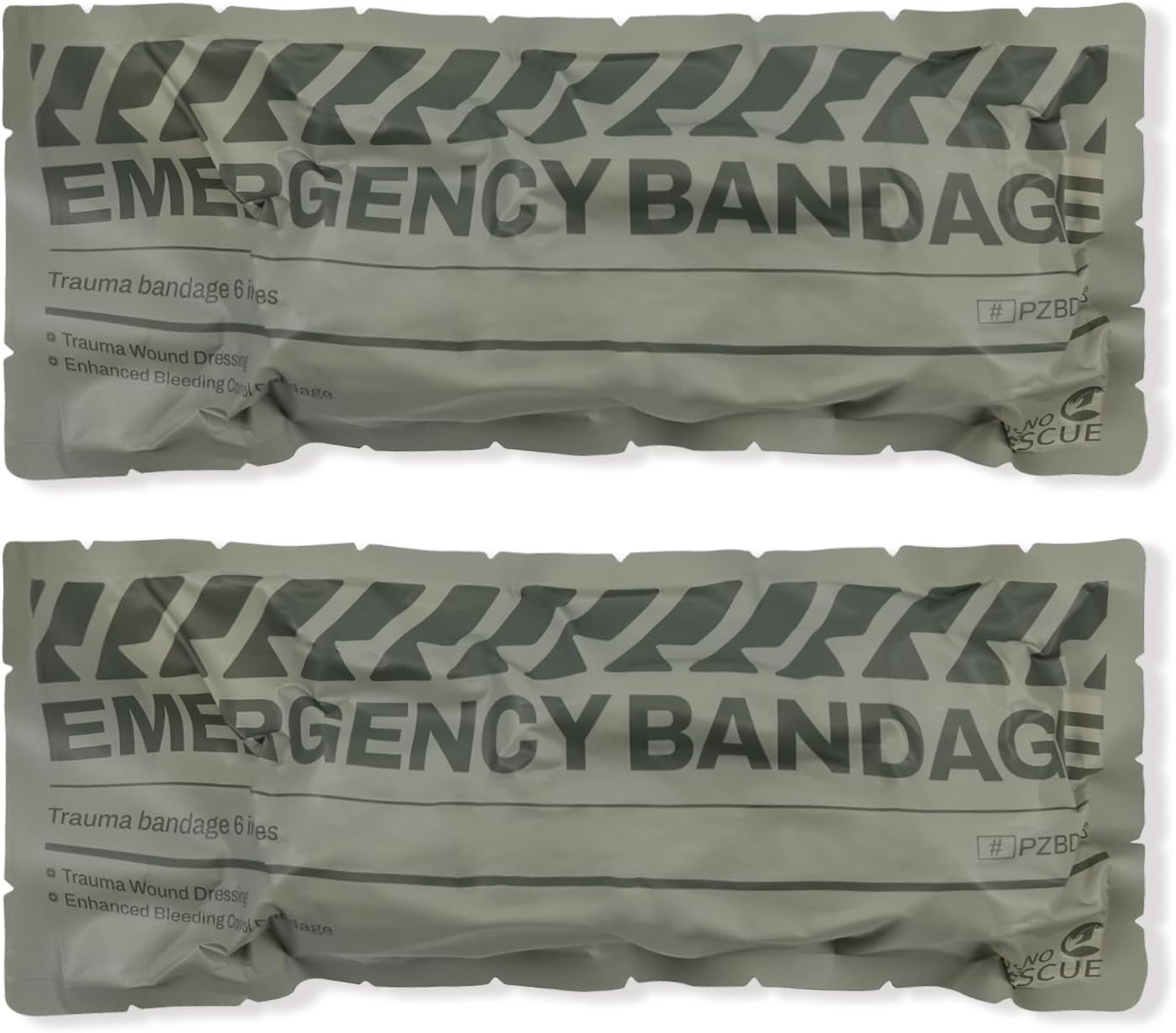 RHINO RESCUE 6" Israeli Style Emergency Bandage, Compression Trauma Wound Dressing, Medical Sterile Vacuum Sealed, Combat Tactical First Aid Kit IFAK Supplies, FSA HSA Eligible, 2 Count