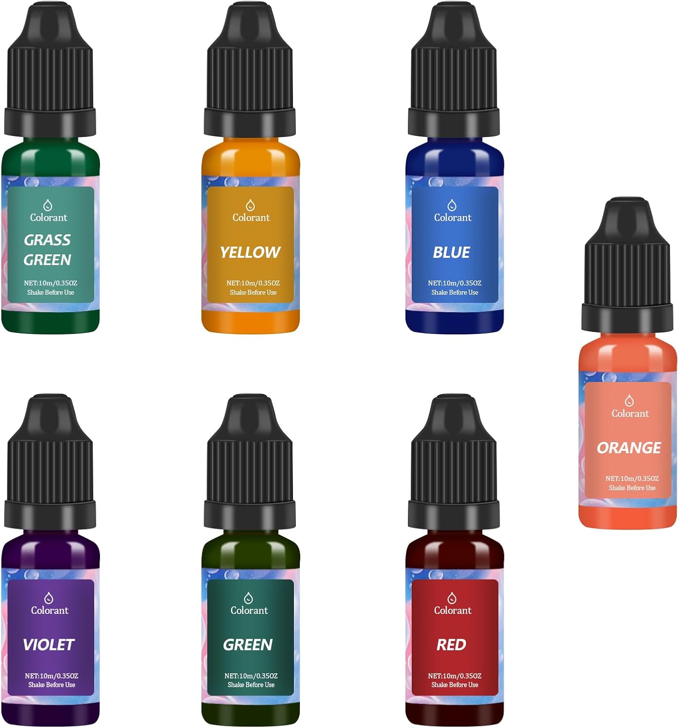 ALLAVA Candle Dye 7 Colour, Candle Dye for Soy Wax, Candle Wax Dye for Candle Makin, Vivid Candle Colour Dye for Candle Making, Highly Concentrate Natural Candle Colour (Each 10ML)