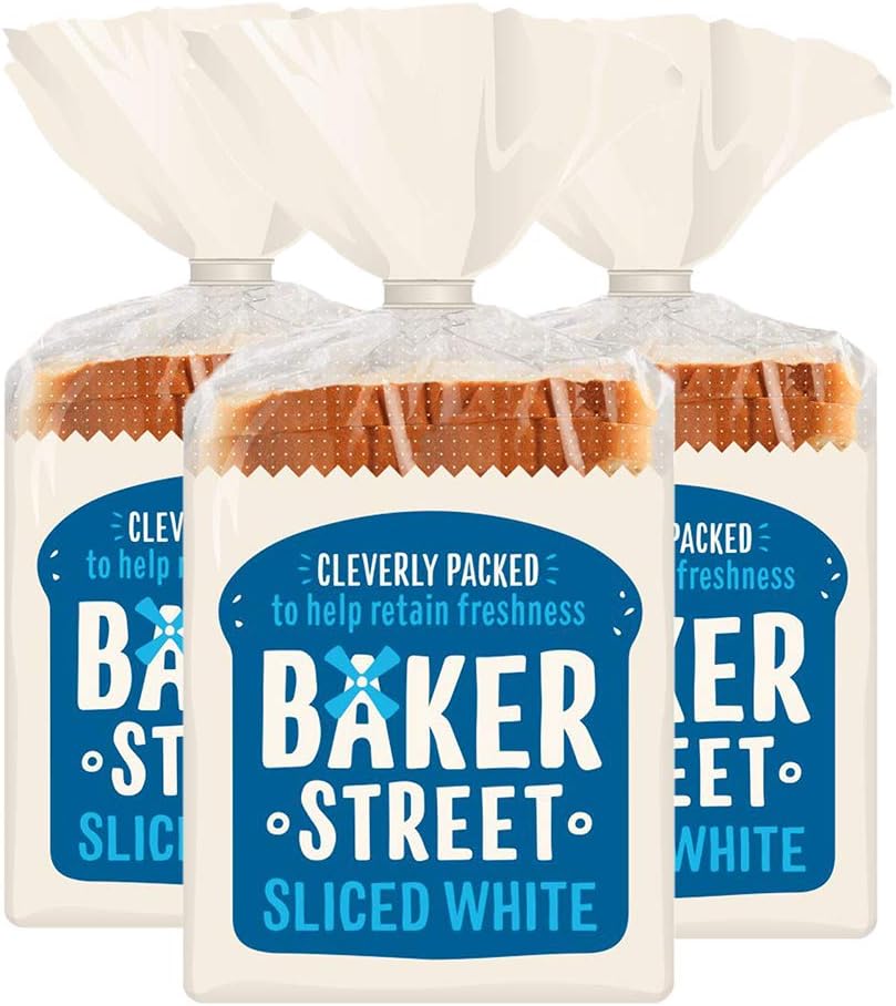 3 x 14 Slices Medium Sliced White Toast Bread Bakery Breakfast Sandwich Loaf