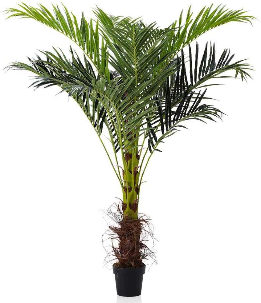 INMOZATA Artificial Areca Palm Tree Tropcial Plant Decorative Fake Plants in Pot for Indoor Outdoor Garden (Height: 180cm)