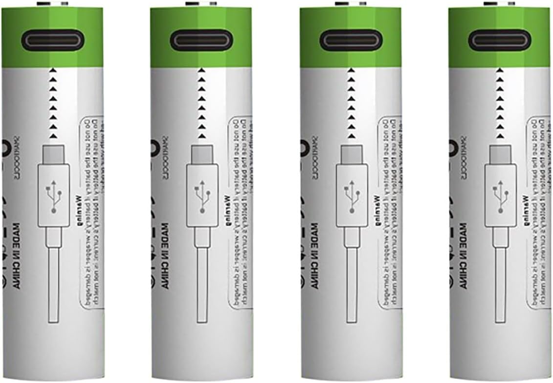 3.7V High Capacity Type C Rechargeable 14500 Li Ion Battery For Shaver & Flashlight Upgraded 5th Gen 14500mAh AA Power Cell Chargeable Batteries with Charger (B, One Size)