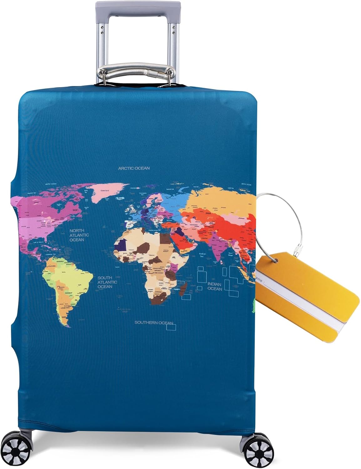 OrgaWise Elastic Travel Luggage Cover Suitcase Cover for 18-32 Inch Suitcase Protective Cover with Zipper, with a Luggage tag