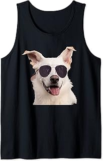 Dog With Sunglasses. Animal Puppy Doggy Pooch Mutt Fido Tank Top