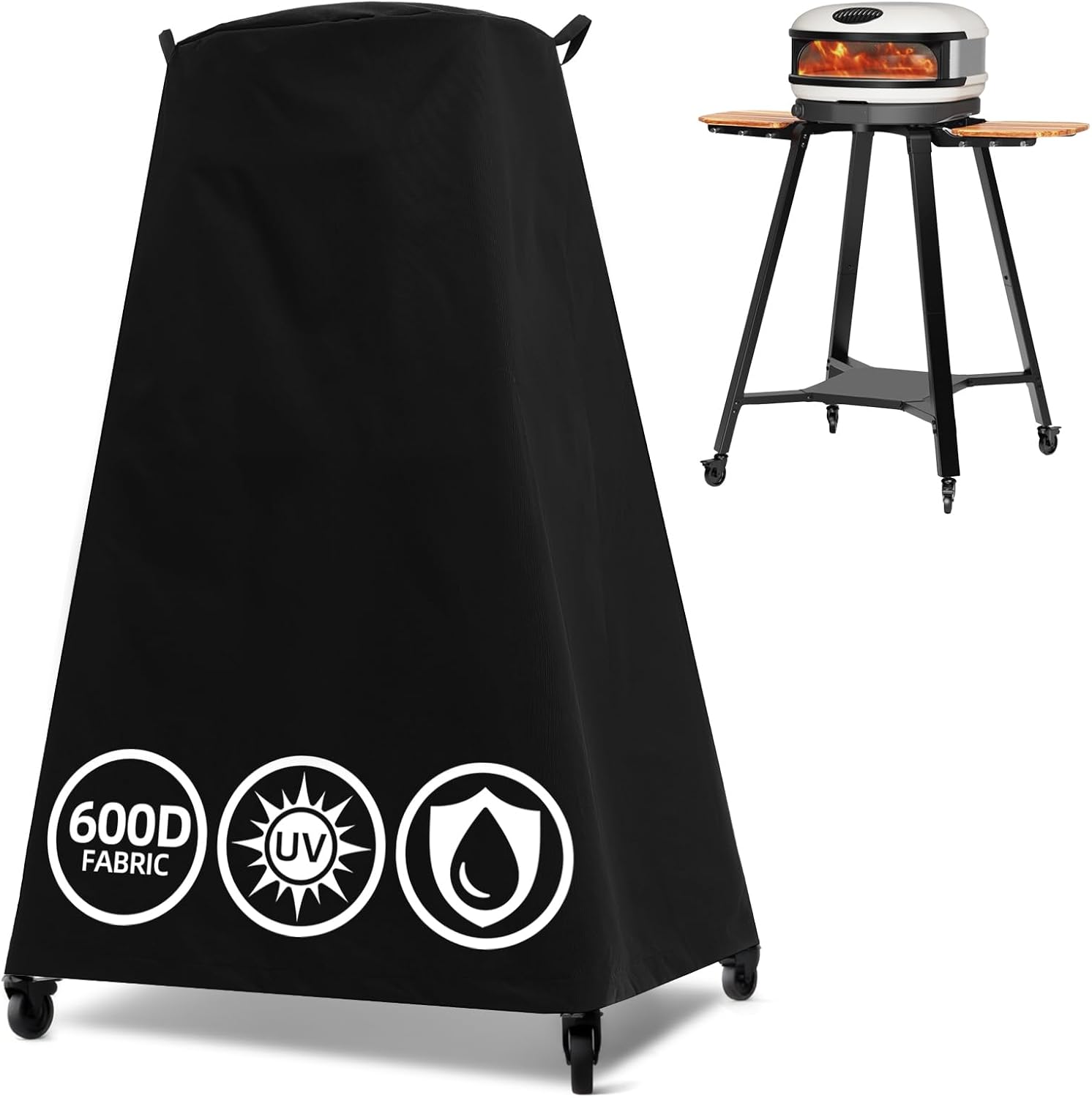 Waterproof Pizza Oven Cover for Gozney Arc/Arc XL on Stand, COMPEAK Outdoor Pizza Oven Accessory Made of 600D Thick Fabric, Tear Resistant, Windproof with Adjustable Buckles (Cover Only)