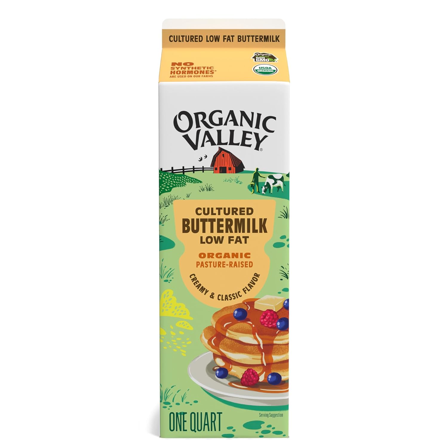 Organic Valley, Organic Low Fat Cultured Buttermilk, Pasteurized, Quart, 32 Ounces