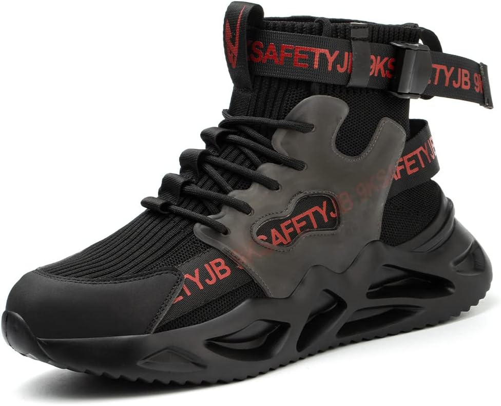 Nasogetch Safety Shoes Men Women Work Boots with Steel Toe Cap Trainers Lightweight Breathable Comfortable Work Shoes